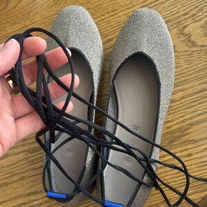 Rothy's Pewter Flats with Black Laces Worn Once